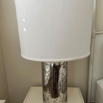 Pr Mercury Glass Spotted Cylinder Lamps - 32