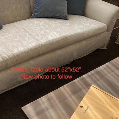 Coffee Table - 52" Square Restoration Hardware - New Photo to Follow - Asking: Was $2500 --- Now $1875