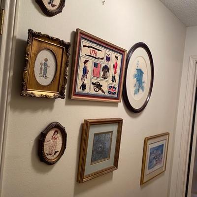 Lots of artwork and needlepoint