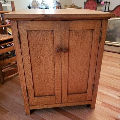 Oak mission style cabinet, possibly Stickley