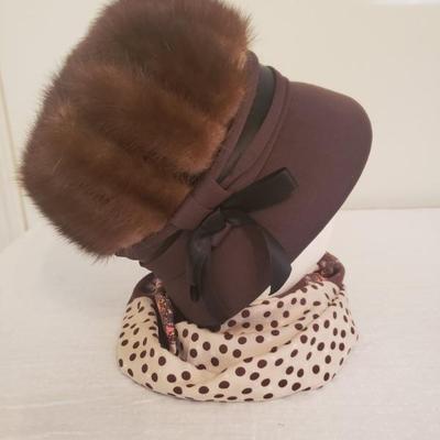 Vintage mink cloche hat