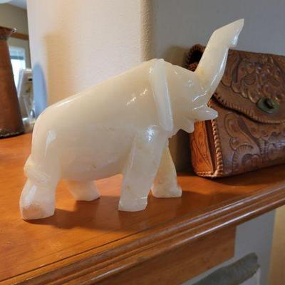 Large heavy onyx elephant 