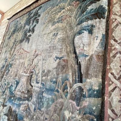 Antique Flemish Tapestry 10 x 9.6