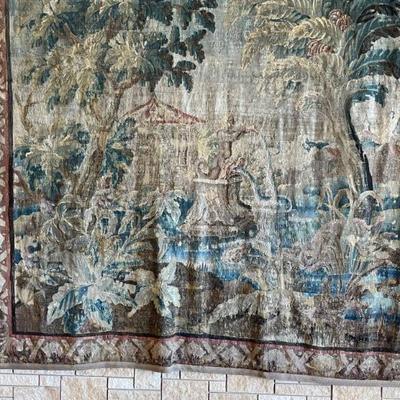 Antique Flemish Tapestry 10 x 9.6