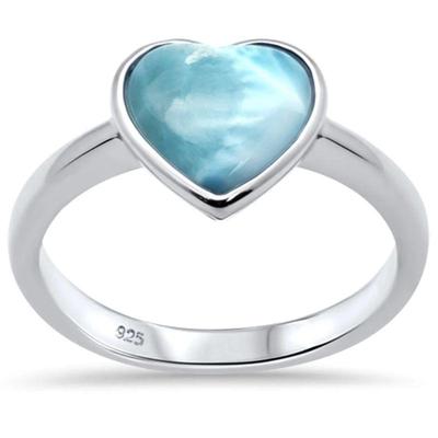 Natural Heart Larimar .925 Sterling Silver Ring Sizes 5-10
$48...