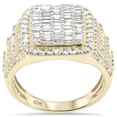 2.07ct G SI 10K Yellow Gold Round & Baguette Diamond Men's Band Size 10
$2546...
