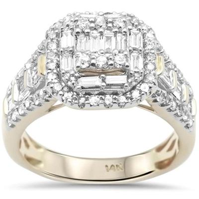 1.15ct G SI 14K Yellow Gold Round & Baguette Diamond Women's Ring Band Size 7
$2174...