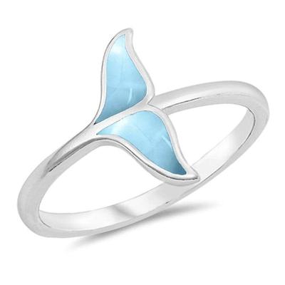 Natural Larimar Whale Tail .925 Sterling Silver Ring Sizes 5-10
$27...