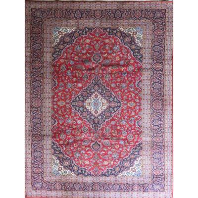 Hand-Knotted Vintage Rug 13'1