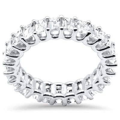 SPECIAL! 3.63ct G SI 18K White Gold Emerald Cut Diamond Eternity Ring Size 6.5
$6500...