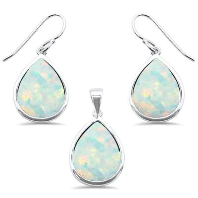 Pear White Opal .925 Sterling Silver Pendant & Earring Set
$60...