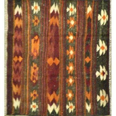 Hand-Knotted Sanandaj Vintage Kilim 4'2