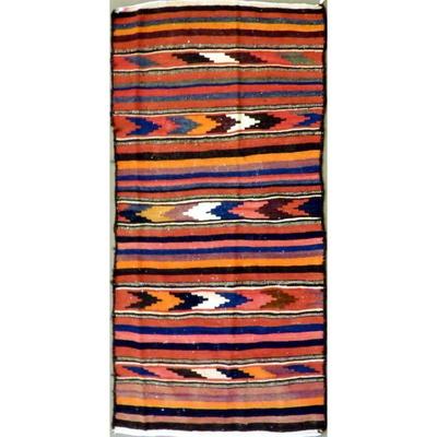 Hand-Knotted Sanandaj Vintage Kilim 6'8