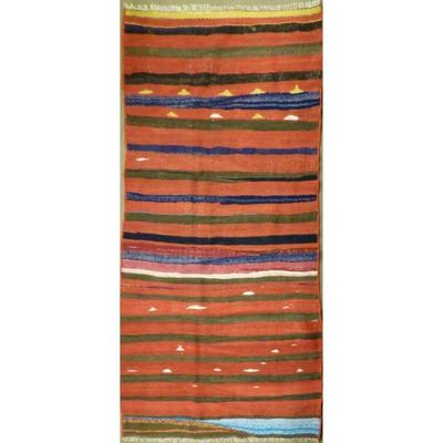 Hand-Knotted Sanandaj Vintage Kilim 8'0