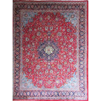 Hand-Knotted Vintage Rug 12'8