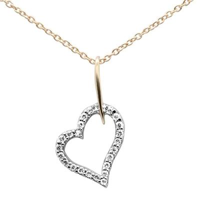 SPECIAL! .10ct G SI 14K Two Tone Gold Diamond Hear Pendant Necklace 18" Long
$338...