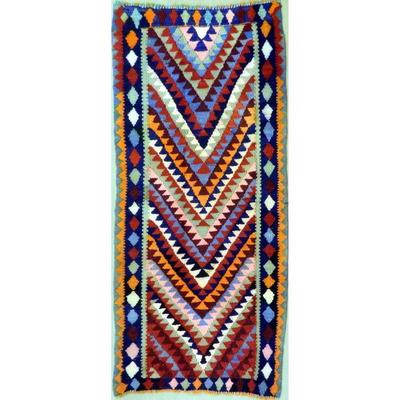 Hand-Knotted Sanandaj Vintage Kilim 7'6