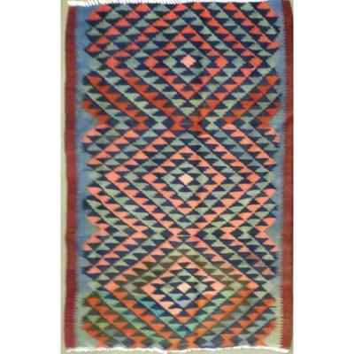 Hand-Knotted Sanandaj Vintage Kilim 5'0" X 3'8" $275
ABC Rugs Kilims Collection Authentic Hand-Knotted Sanandaj...