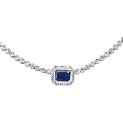 SPECIAL! 2.75ct G SI 14K White Gold Diamond & Blue Sapphire Gemstone Necklace
$4300...