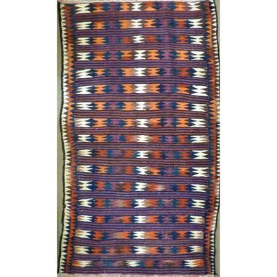 Hand-Knotted Sanandaj Vintage Kilim 9'1