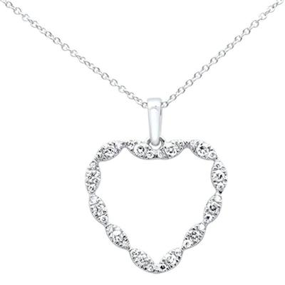 SPECIAL! .35ct G SI 14K White Gold Diamond Heart Shaped Necklace Pendant 18