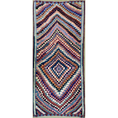 Hand-Knotted Sanandaj Vintage Kilim 11'11