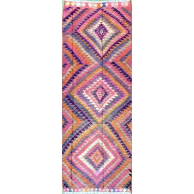 Hand-Knotted Sanandaj Vintage Kilim 9'1