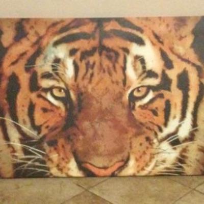 Tiger printed on canvas
