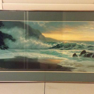 MCT081 Large Framed Seascape Picture By Tabora