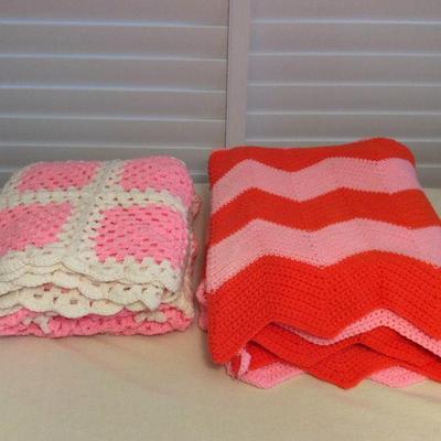 MCT040 Two Handcrafted Knit Blankets