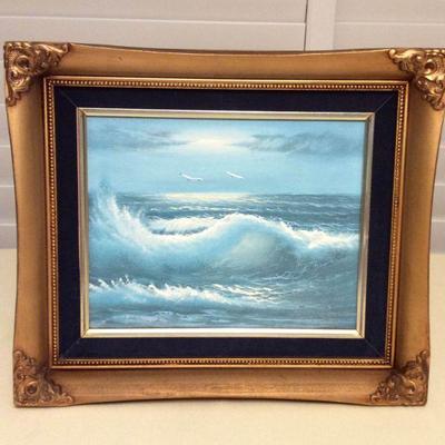 MCT071 Framed Original Seascape Painting 