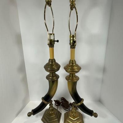 Vintage Chapman Faux Horn Lamps