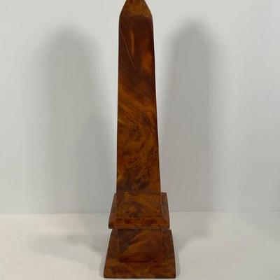 Carved Walnut Obelisk
