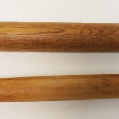 1011	ANTIQUE WOOD ROLLING PINS LOT OF 2, LARGEST APPROXIMATELY 21 1/2 IN
