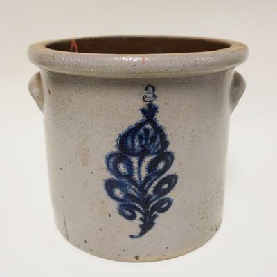 1008	ANTIQUE BLUE DECORATED 3 GAL CROCK, APPROXIMATELY 10 1/4 IN HIGH
