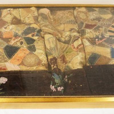 1257	ANTIQUE QUILT IN SHADOW BOX FRAME, APPROXIMATELY 3 IN X 26 IN X 32 IN
