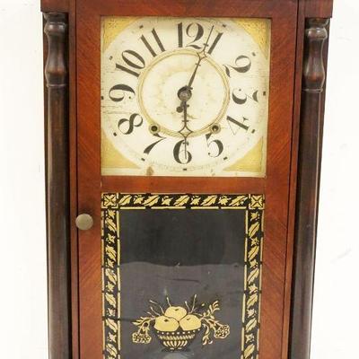 1156	ANTIQUE OGEE HALF COLUMN CLOCK WILLIAMS ORTON PRESTONS, APPROXIMATELY 32 IN HIGH
