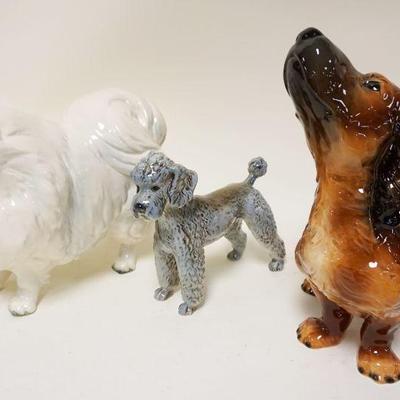 1267	GOEBEL LARGE DOGS LOT OF 3, LARGEST APPROXIMATELY 11 1/4 IN
