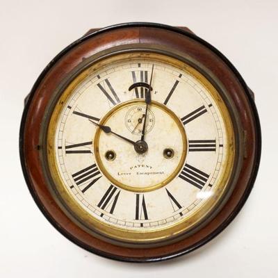 1018	ANTIQUE ANSONIA OCTAGON WALL CLOCK, LEVER ESCAPEMENT, APPROXIMATELY 11 IN
