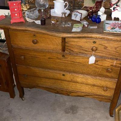 antique oak dresser/ mirror