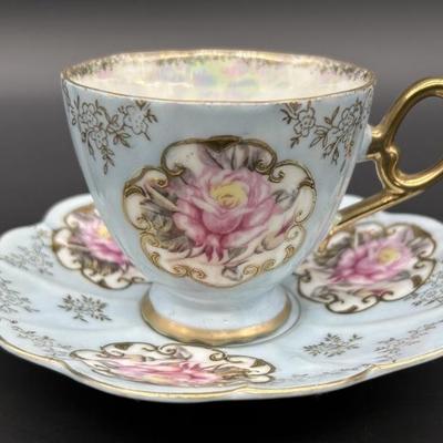 Lefton Hand Painted China Teacup & Saucer