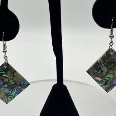 925 Silver & Abalone Earrings, Total Weight 12g