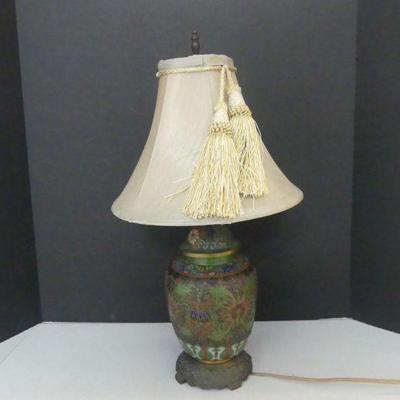 Vintage ChamplevÃ© Ginger Jar Table Lamp