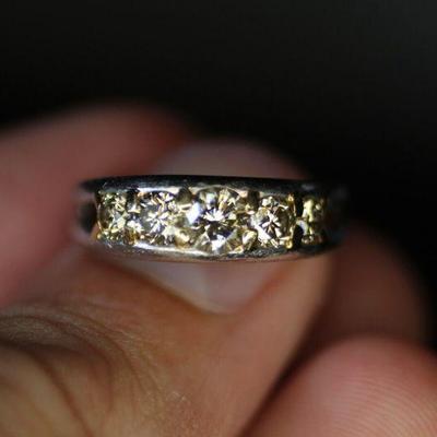 diamond ring platinum 18k gold D1.00ctw eternity...
