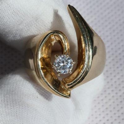 DIAMOND RING MCM VINTAGE 14K YELLOW GOLD NATURAL .5CT 10.6 GRAMS VINTAGE ANTQIUE...