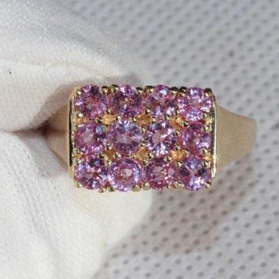 PINK SAPPHIRE RING 14K 14CT GOLD NATURAL S2.16CT...