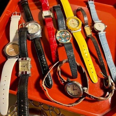 Collection of newer and vintage wristwatches