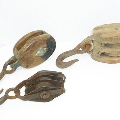 Lot of 3  block & tackle