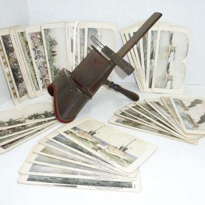 stereo viewer with cards, all military related scenes