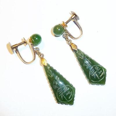 14K Jade earrings